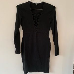 Express long sleeve bodycon dress